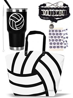 Volleyball Tote Bag for Woman Volleyball Tumbler Volleyball Mom Tote Volleyball Bags for Moms Volleyball Bracelet for Women Volleyball Hair Pony Tails Volleyball Mom Gifts Volleyball Cup 30 oz