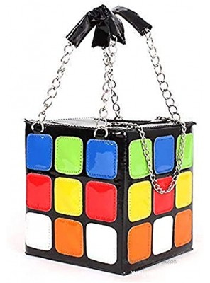 Women's Cute cube Shape Handbag Magic Shoulder Bag Clutch Bag Colorful 15x15x15