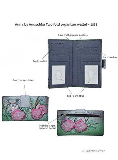 Anna by Anuschka Hand Painted Leather Bi-Fold Organizer Wallet