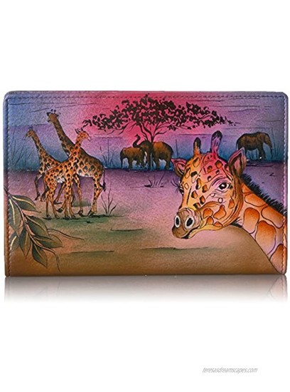 Anna by Anuschka Women's Handpainted Leather Two Fold Wallet
