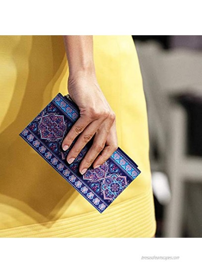 Badiya Womens Wallet RFID Blocking Bifold Multi Card Holder Wallets Large Capacity Cellphone Purse with Zipper Pocket Gift Box