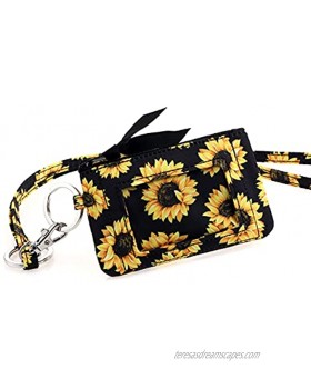 DONGGANGAJI Women's Wallet and Lanyard Set,Zip Id Case with Lanyard Sunflower-04