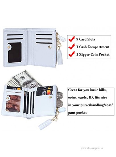 GEEAD Small Wallets for Women Bifold Slim Coin Purse Zipper ID Card Holder