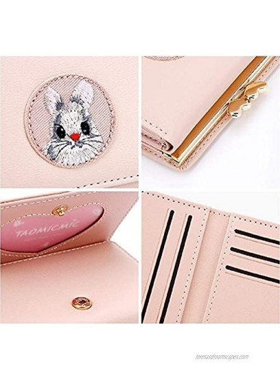 JIUFENG Women's Short Wallet Multi Purpose Purses Animal Embroidered Billfold Credit Card Holder Coin Pouches