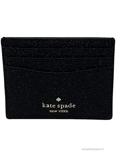 Kate Spade Boxed Small Slim Card Holder Lola Black Glitter
