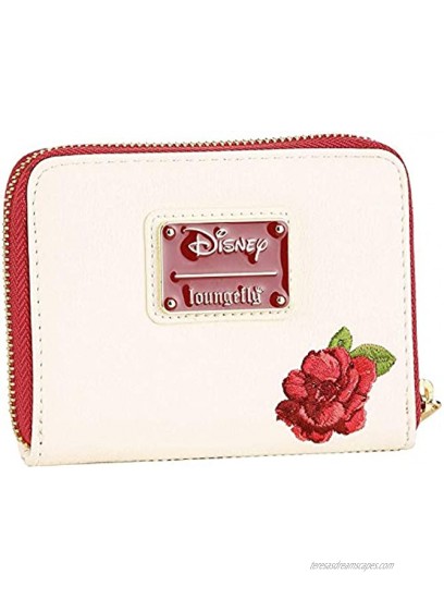 Loungefly Disney Belle Flowers Faux Leather Mini Zip Wallet