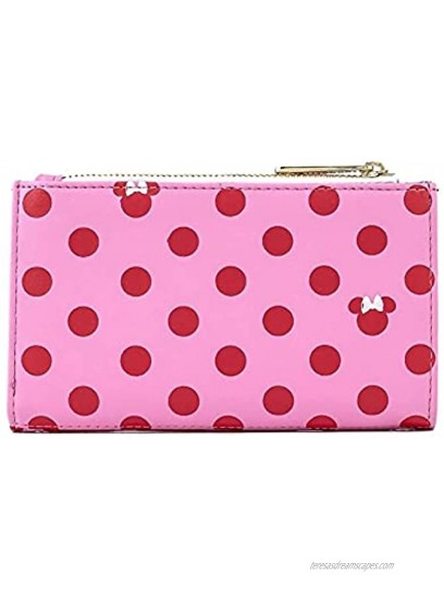 Loungefly Disney Minnie Mouse Pink Polka Dot Pattern Faux Leather Wallet