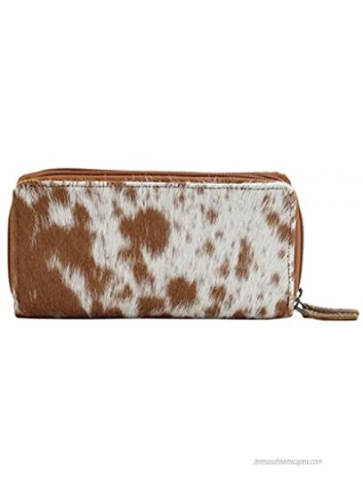 Myra Bag Sand Dune Leather And Cowhide Wallet Upcycled Cowhide & Leather S-2719