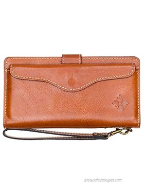 Patricia Nash Valentia Leather Wristlet Wallet Tan