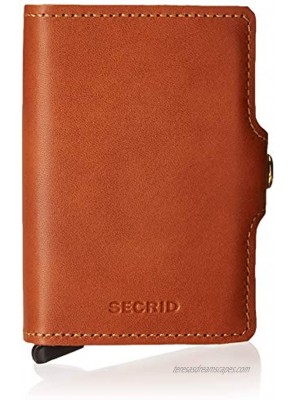 Secrid Twin Wallet Genuine Leather with RFID Protecton Holds up to 16 Cards Cognac