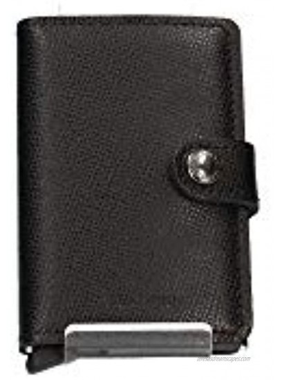 Secrid Women Mini Wallet Genuine Leather in crisple pattern RFID Safe Card Case for max 12 cards 16mm slim Black