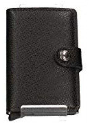 Secrid Women Mini Wallet Genuine Leather in crisple pattern RFID Safe Card Case for max 12 cards 16mm slim Black