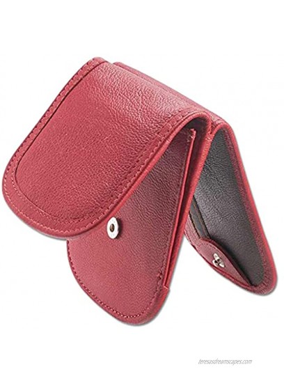 Taxi Wallet Soft Leather Cranberry – A Simple Compact Front Pocket Folding Wallet that holds Cards Coins Bills ID – for Men & Women