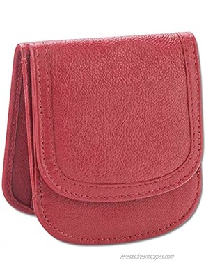 Taxi Wallet Soft Leather Cranberry – A Simple Compact Front Pocket Folding Wallet that holds Cards Coins Bills ID – for Men & Women