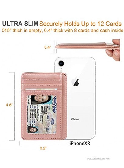 Teskyer Minimalist Wallet Slim Wallet for Men Women Credit Card Holder Wallet RFID Blocking Front Pocket Wallet