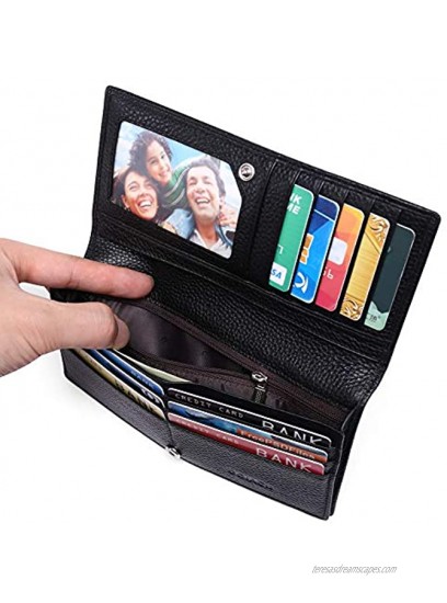 Wallets for Women RFID Blocking Ultra Slim Real Leather Credit Card Holder Clutch