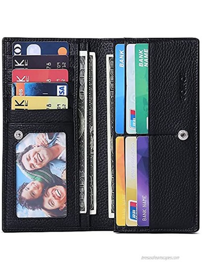 Wallets for Women RFID Blocking Ultra Slim Real Leather Credit Card Holder Clutch